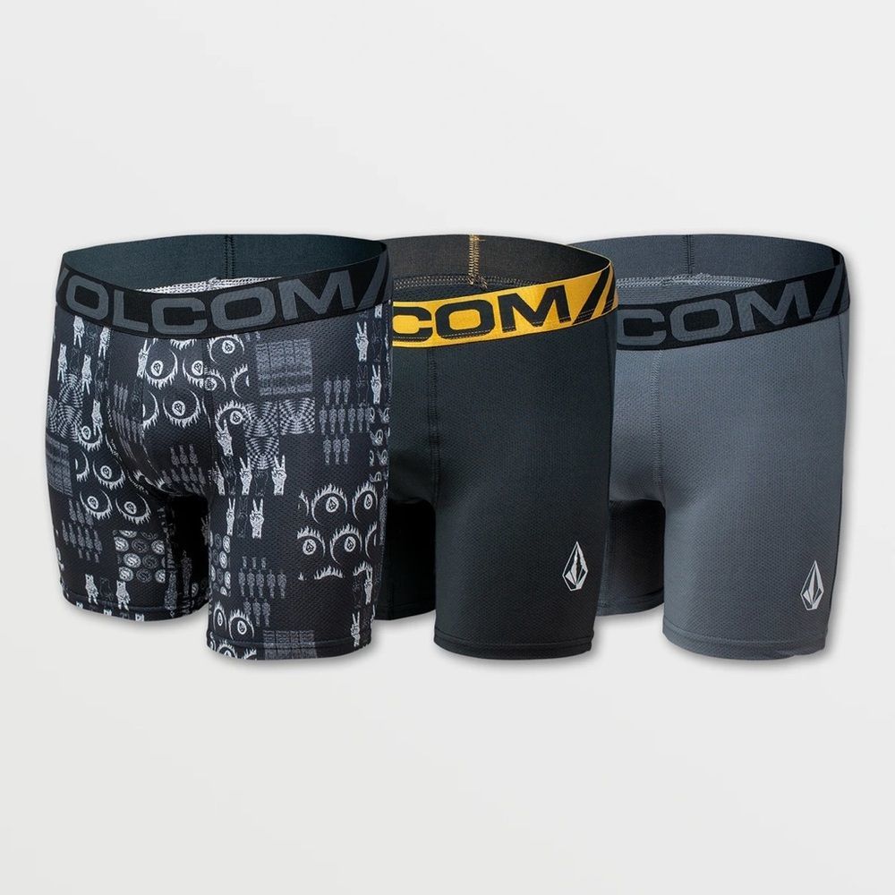 Volcom Stone Mesh Peace Boxer Briefs 3 Pack NIB